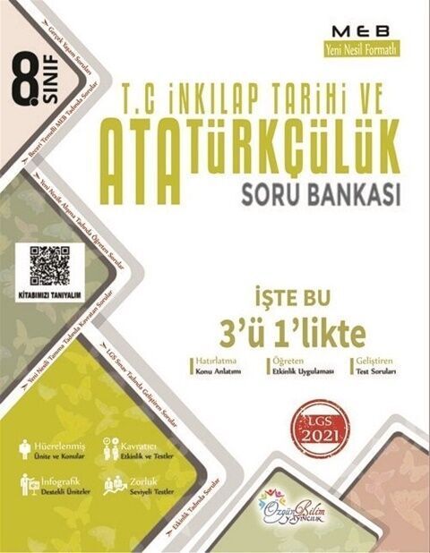 8. Sınıf LGS TC İnkılap Tarihi ve Atatürkçülük Soru Bankası Özgün Bilim Yayınları