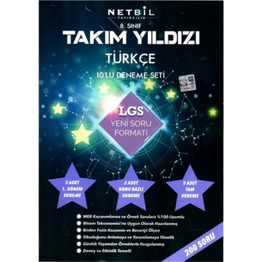 8. Sınıf LGS Takım Yıldızı Türkçe 10 lu Deneme Seti Netbil Yayıncılık