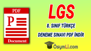 LGS 8. Sınıf 1. Dönem Türkçe Deneme Video Çözümlü PDF İndir
