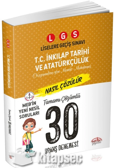LGS T.C. İnkılap Tarihi ve Atatürkçülük 30 Deneme Sınavı Editör Yayınevi