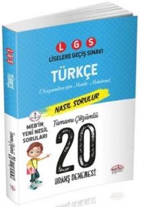 LGS Türkçe 20 li Deneme Sınavı Editör Yayınevi